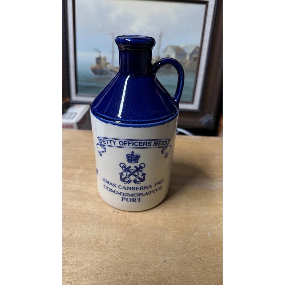 HMAS Canberra 1988 Commemorative Port Jug Petty Officers Mess‎ Ceramic